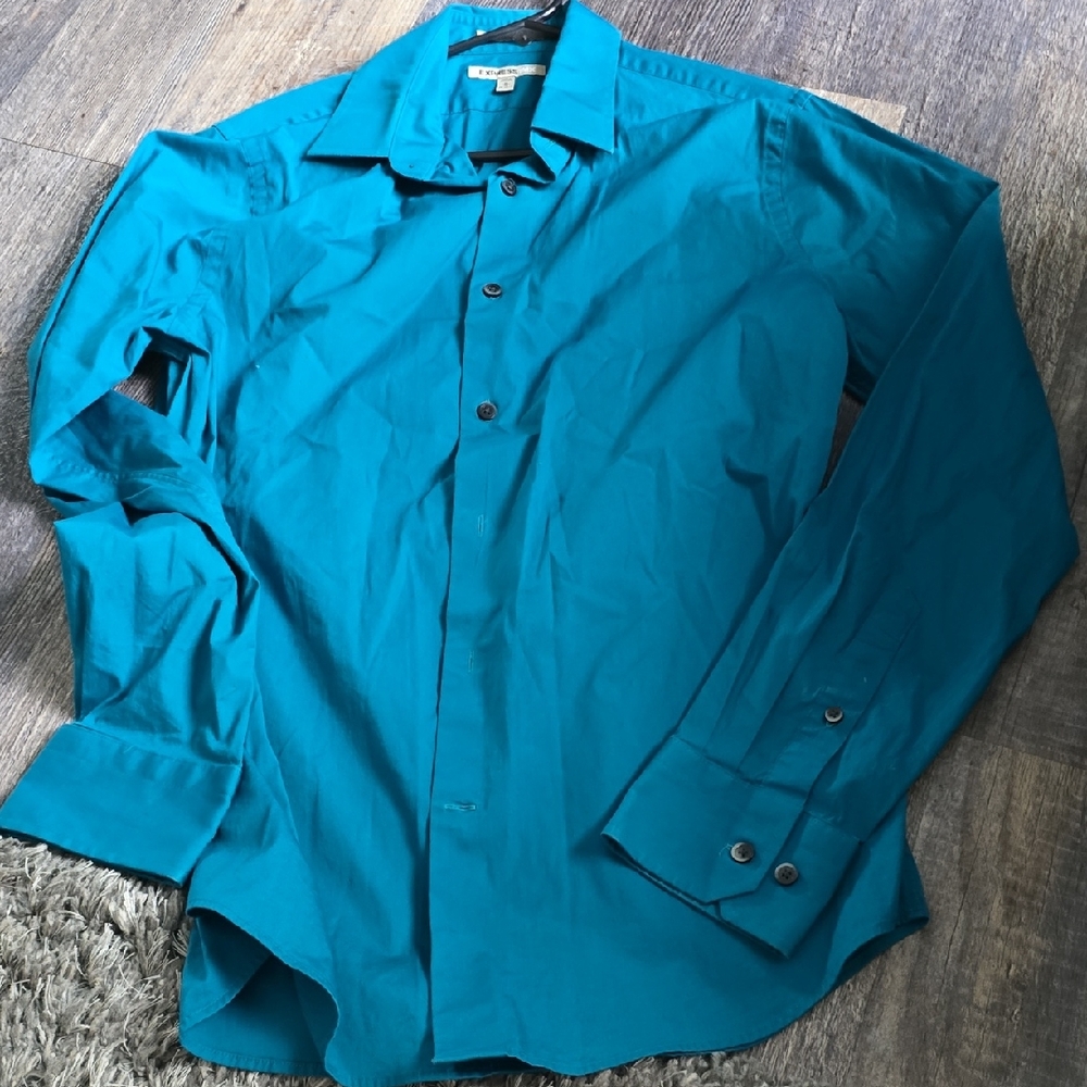 Express Vibrant Blue Collared Shirt